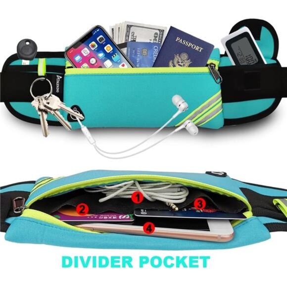 Running Belt Waist Pack Bag,Workout Gear,Gym Fitness Fanny Pack for Phone,Cell - Picture 3 of 14